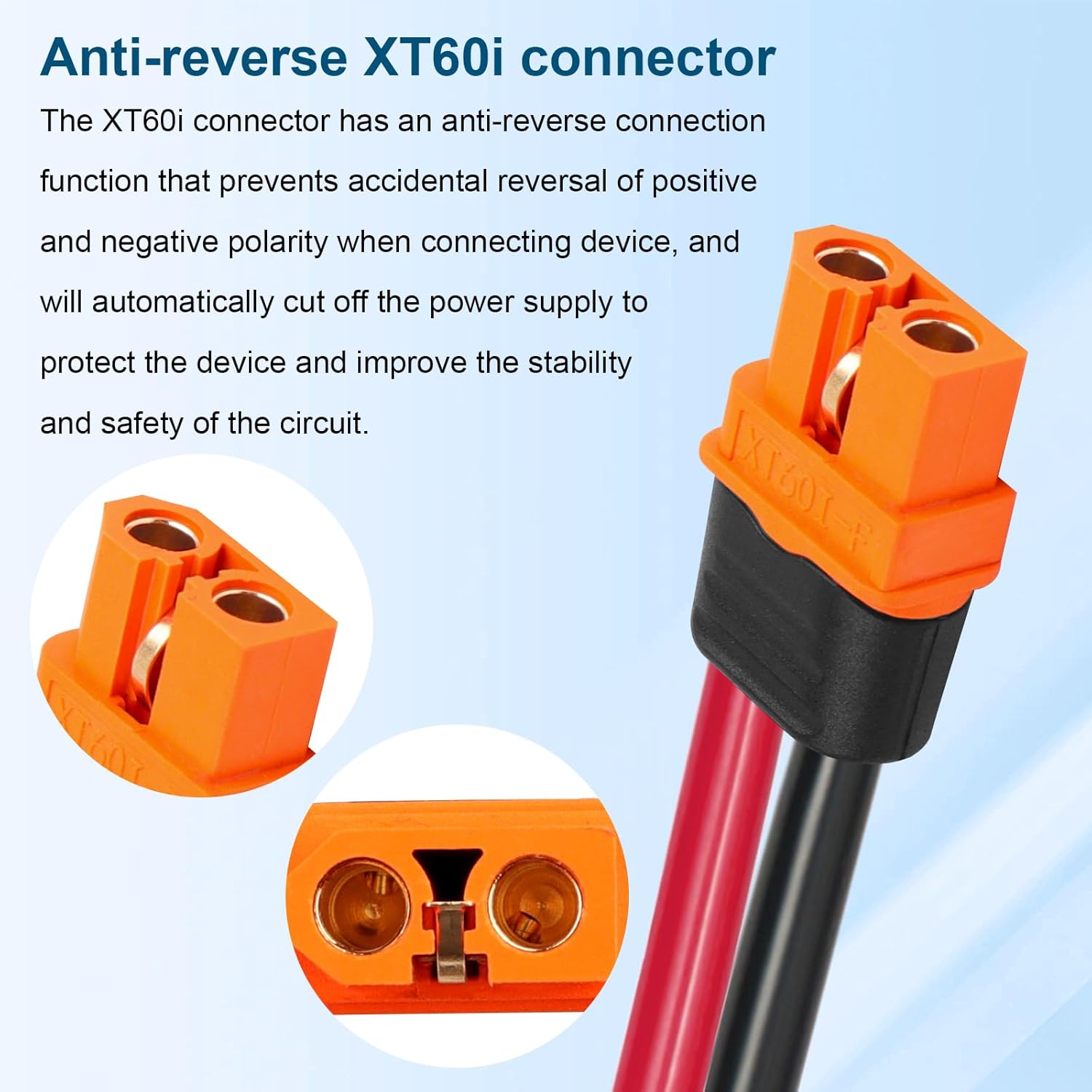 Solar to XT60i Cable 12AWG 15FT Solar Panel to XT60i Adapter Connector XT60i-F Extension Cable for Portable Power Station Solar Generator thumbnail