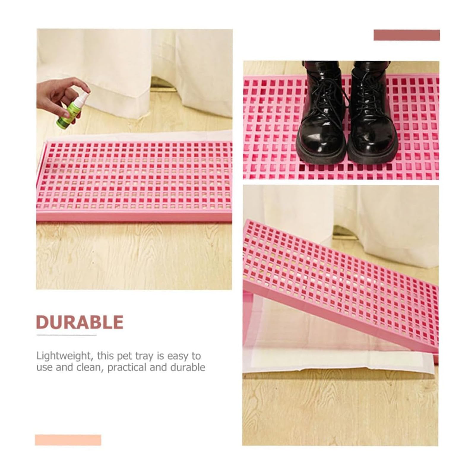 Große Haustierkäfigmatte, 50 x 36cm Hundekäfigmatte Großer Tierboden Hundetraining Bodenschutz Tabletts für Welpentraining (grau)