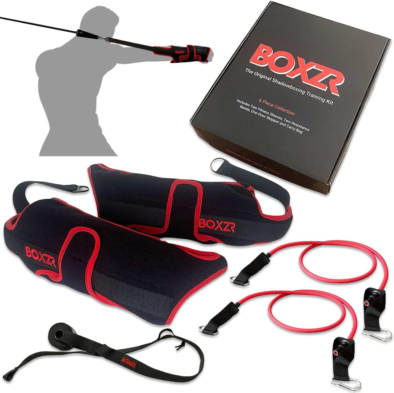 (1) Shadowboxing Training Kit with Boxing Resistance Bands – Portable Home Boxing Workout Equipment for Speed, Strength & Punch Resistance Training