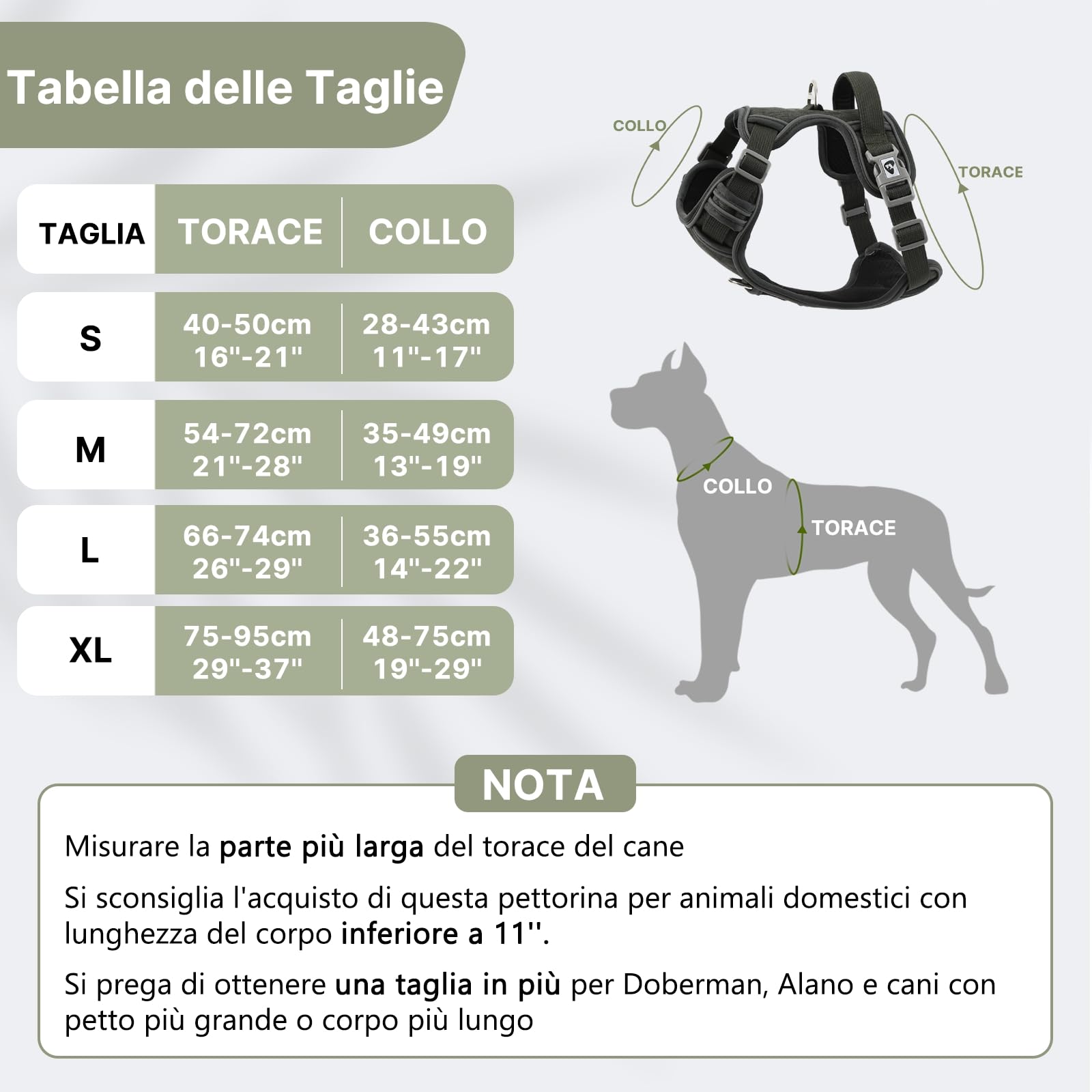 COMSLE Pettorina Cane Taglia Grande Media Piccola, Pettorina Cane ad h Riflettente, Pettorina Anti Tiro per Cani Regolabile con Doppio Anello, Imbracatura Cani Traspirante, Verde Scuro, M