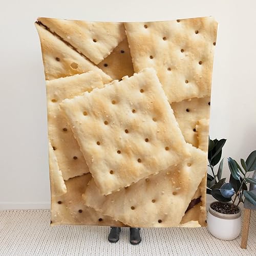 Miniatura 4 de Manta de soda Saltine Crackers 3D divertida y realista para alimentos, ultra suave, 60 x 50 pulgadas, para viajes, todas las estaciones, cama, sofá,