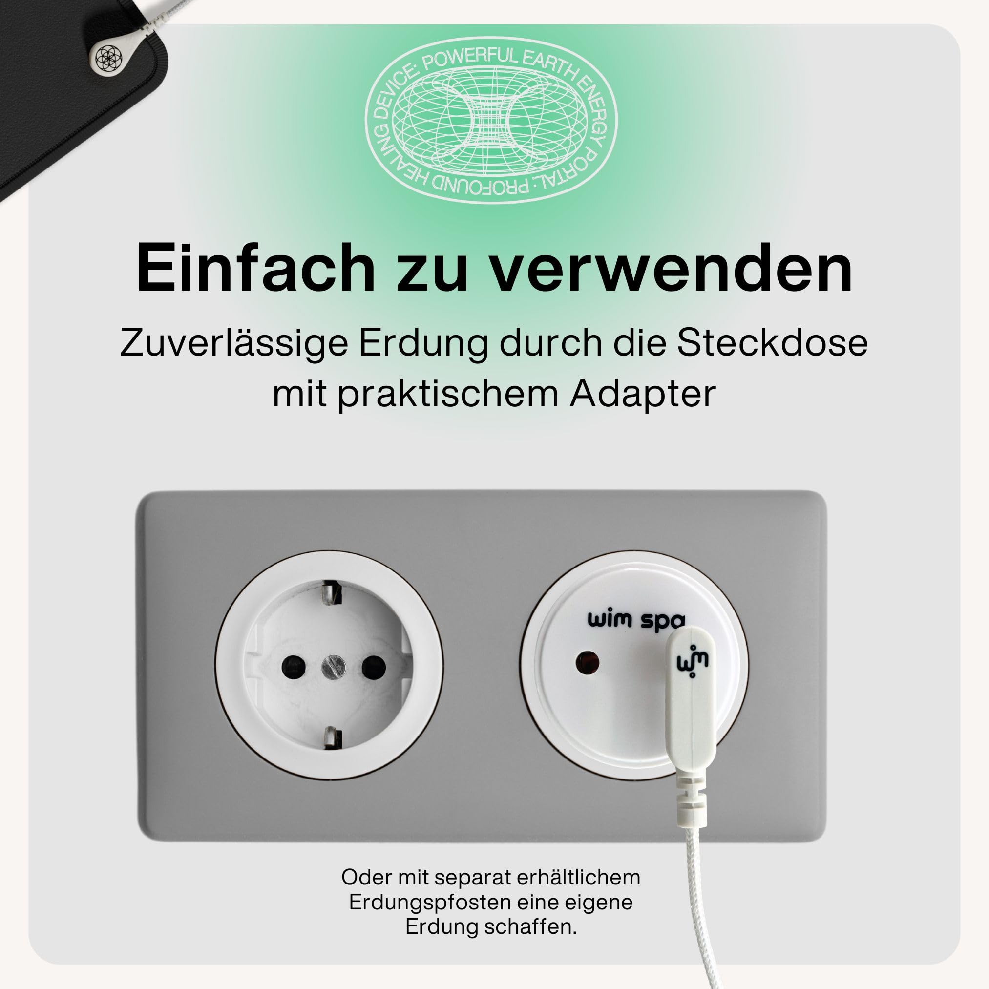 [Das Original] Universal Grounding Mat Erdungsmatte Desk Matte - mit EU Stecker und 5,80m Kabel - Steigern Sie ihr Wohlbefinden, besserer Schlaf uvm. (25x30cm - Small)