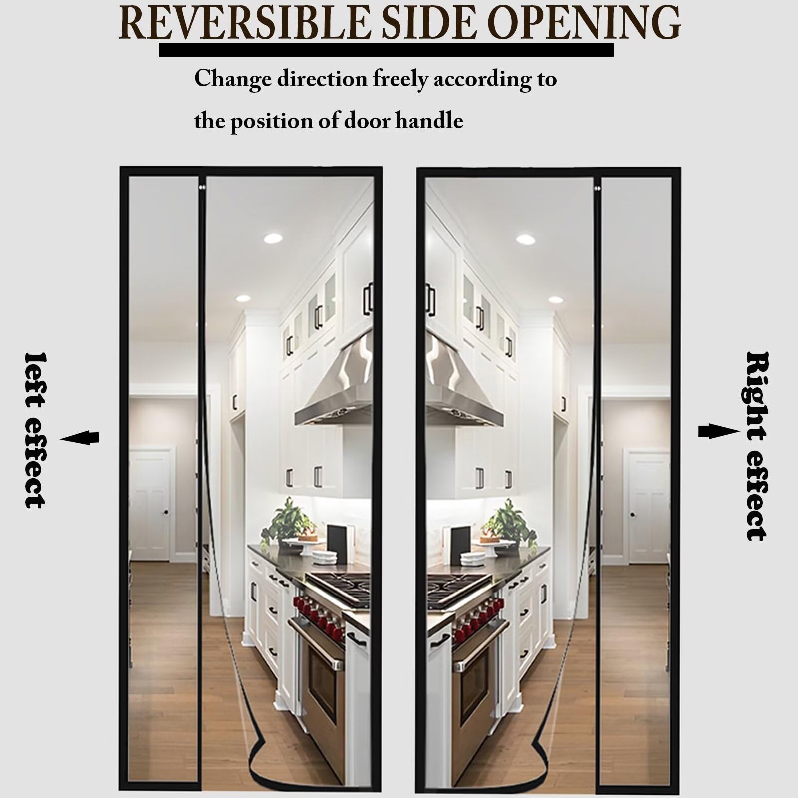Magnet-Fliegengittertür 230x220 Cm – Insektenschutz Für Balkon, Terrasse & Wohnzimmer Mit Klettverschluss, Grau