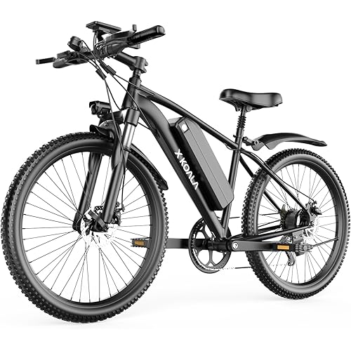 Electric Bike for Adults, 26'' 1000W Peak Ebike, Up to 50 Miles 25MPH Electric Mountain Bike with 48V Removable Battery, Adjustable Stem,Full Suspension, 7-Speed, UL 2849