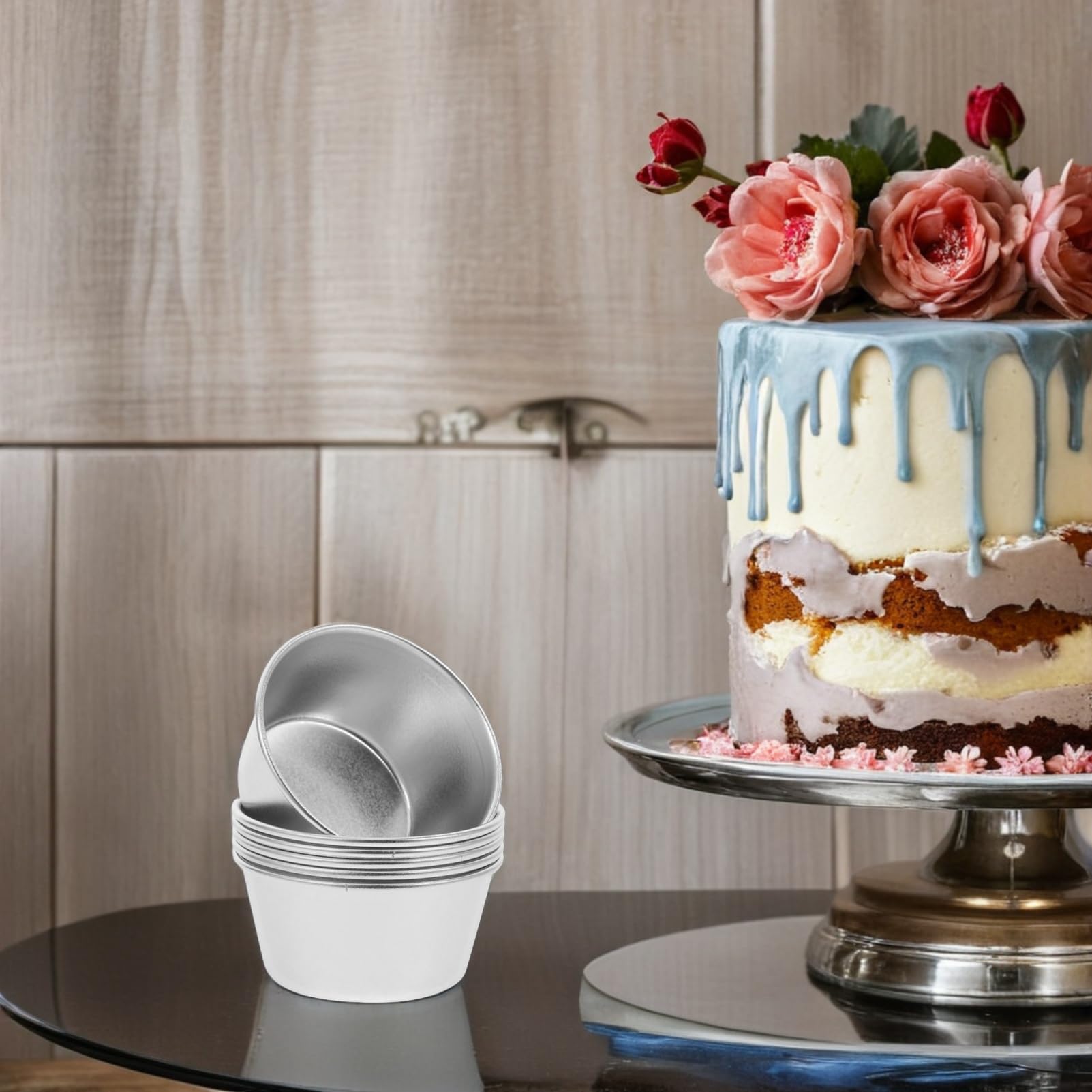 8 Kleiner Backformen aus Kohlenstoffstahl Antihaftbeschichtet Muffinformen für Kuchen Törtchen und Desserts