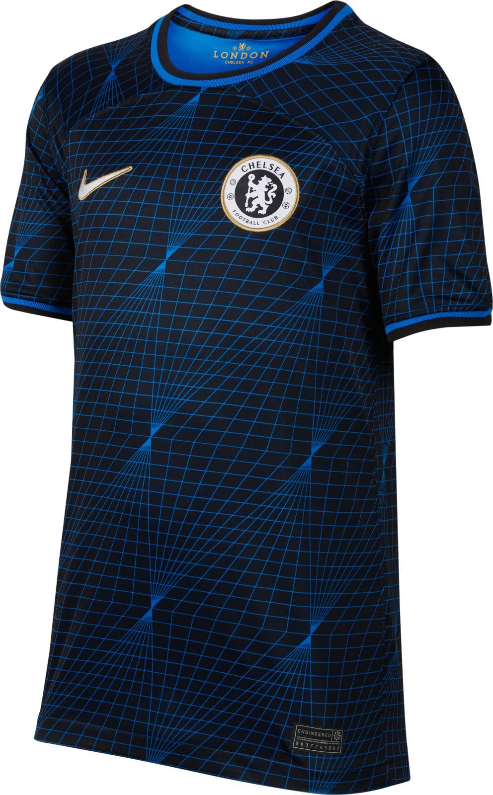 '23-'24 Chelsea Away Shirt (Kids) Polyester Made By: Nike Unisex Kids Navy Extra Small