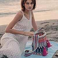 Vista 18 de Traditional WAYUU Bag, Original Crochet Crossbody, Handmade Colombian Bucket Bag, Ethical Purse, Artisanmade Mochila.