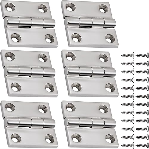 Miniatura 10 de Bisagras de acero inoxidable 316, grado marino, 2 x 2 pulgadas, bisagras de escotilla de barco de alta resistencia (1.969 in x 1.969 in), paquete