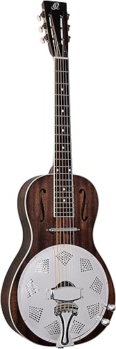 Ortega Guitars Guitarra resonadora acústica y eléctrica serie Americana de 6 cuerdas, derecha, explosión de whisky (RRG30E-WB)