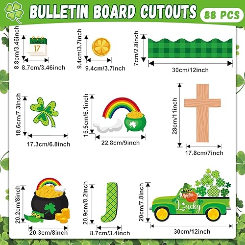 Miniatura 2 de gisgfim Decoración de tablón de anuncios del Día de San Patricio Jesús es nuestra Roca, juego de tablones de anuncios Happy St.Patrick Luck trébol