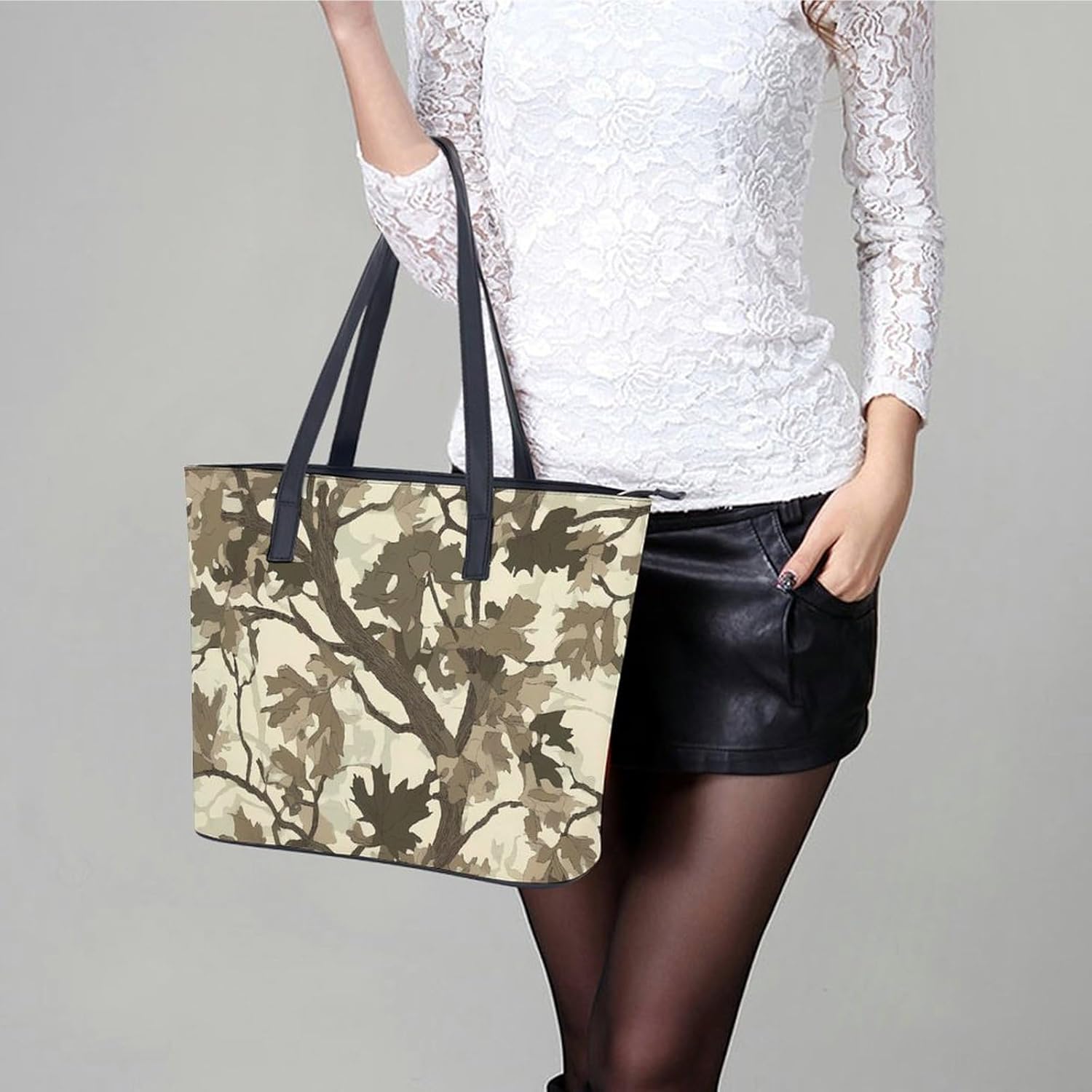 Camouflage Hunting Tree Women's Satchel Handbags Tote Shoulder Bag Purses for Travel Shopping Work