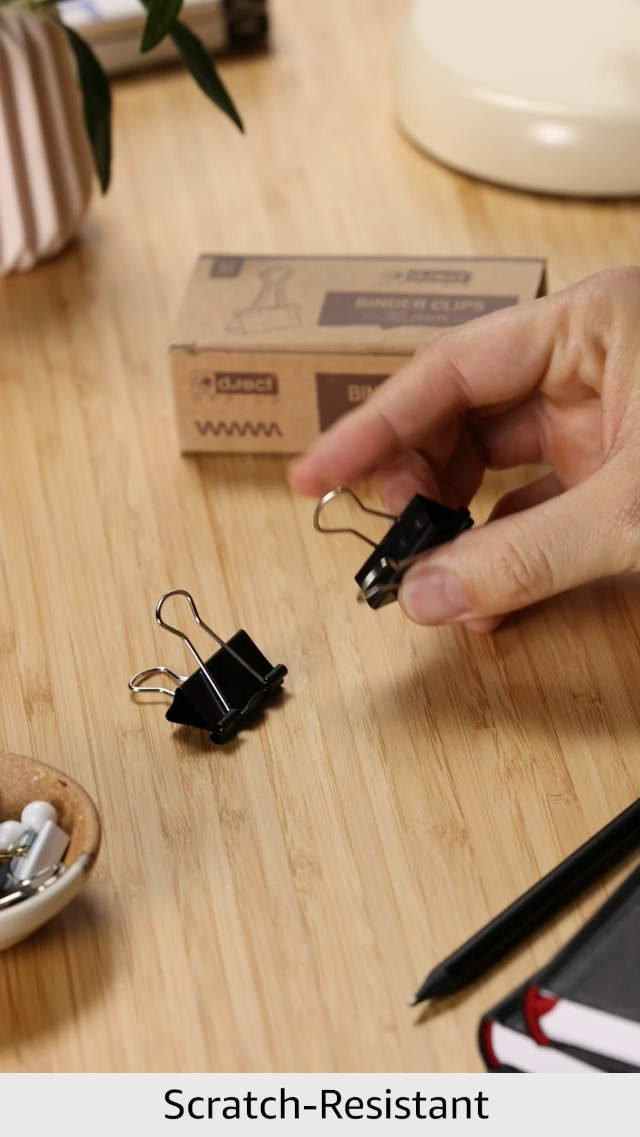 D.RECT Pack of 12 Binder Clips – 32 mm – Medium Bulldog Clips for