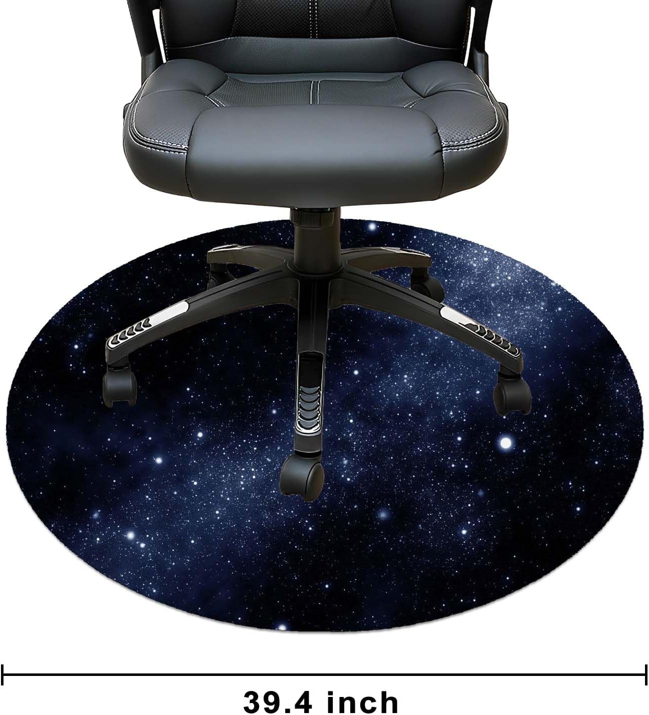 Personalized Photo Chair Mat Office Desk Floor Mats for Rolling Chairs Custom Name Logo Picture Computer Chair Rug on Hard Floors Customized Gifts for Gaming Room Decor, 39 Inch Blue