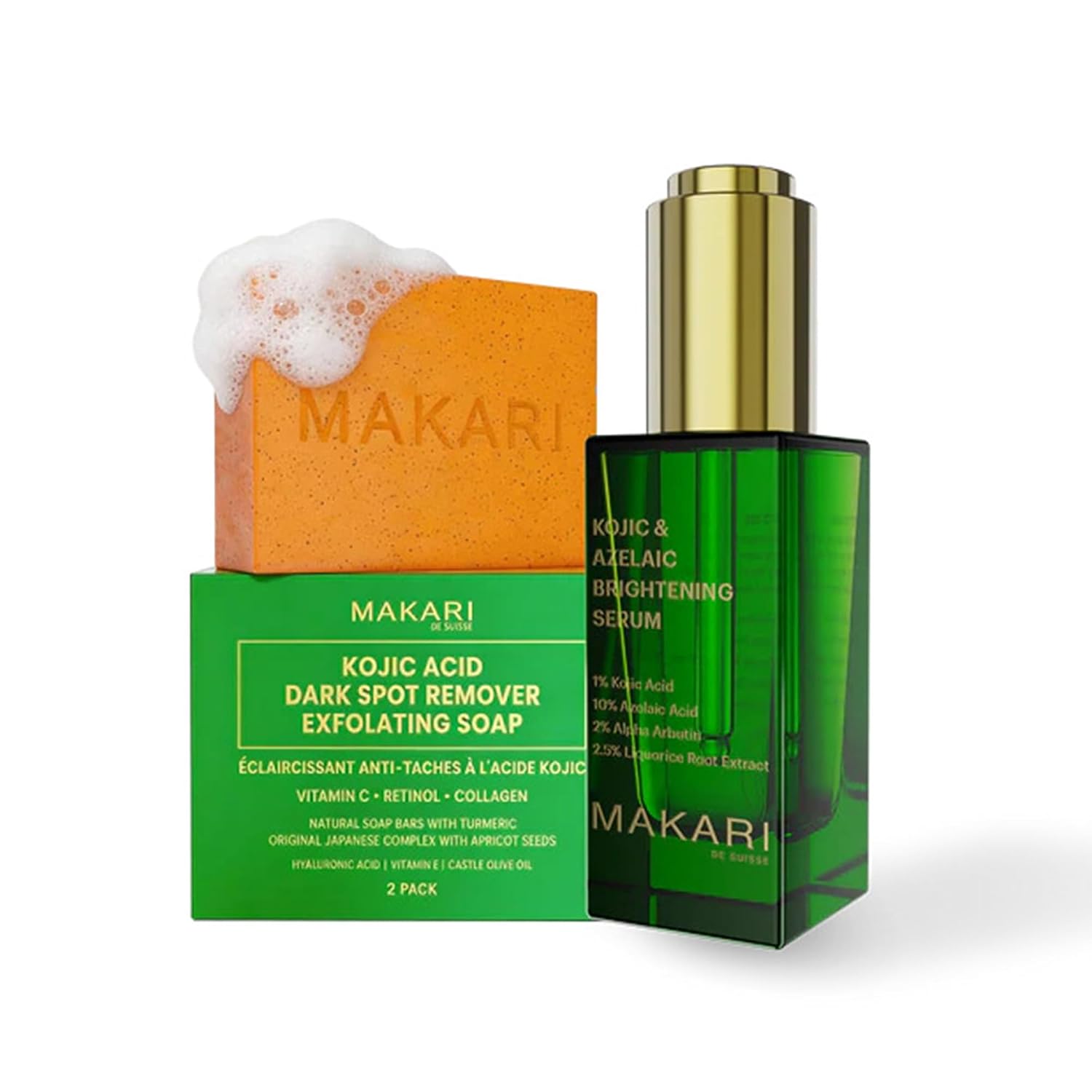 MAKARI Kojic Acid Soap & Serum Duo for Hydrated Skin