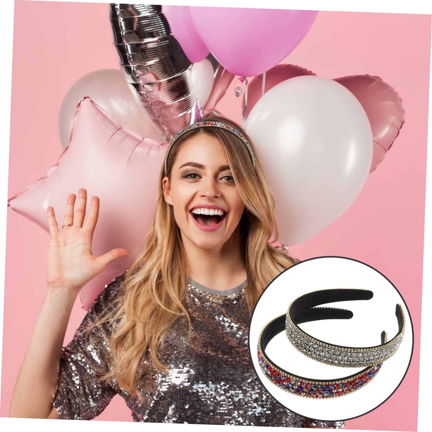 DOITOOL 6pezzi Fasce Per Strass Scintillanti Da Accessori Eleganti Per Donne e Ragazze Cerchietti Decorati Per Occasioni Speciali e Look Casual