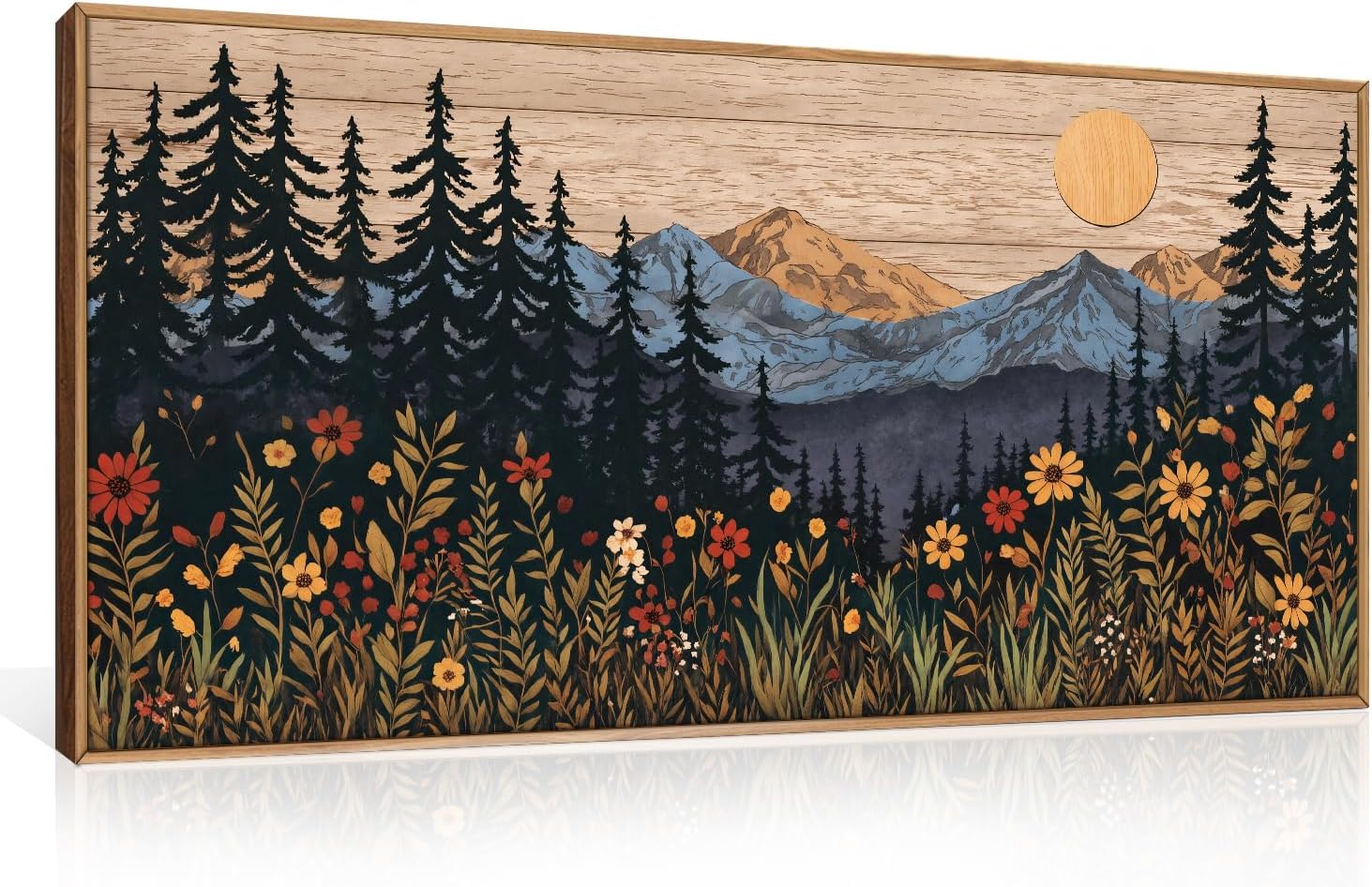 HOURIA Summer Surfboard Beach Framed Canvas Wall Art Set,Modern Ocean Surfing Seascape Wall Decor,Coastal Bus Coconut Tree Wall Painting,Nature Botanical Art Prints for Living Room, Bedroom-16 x24 x3