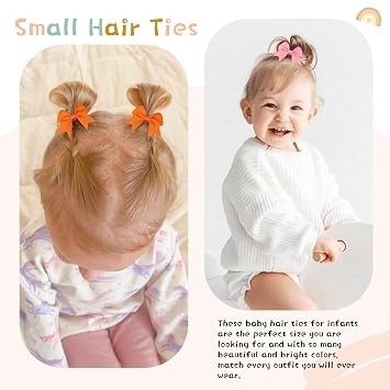 OAOLEER 40PCS 2 Inches Baby Hair Ties, Toddler Hair Ties with Bows