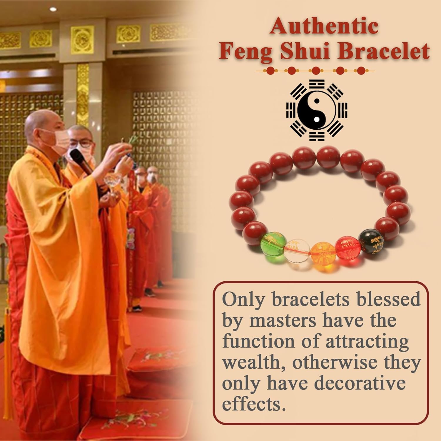 Chinese Feng Shui Good Luck and Wealth Bracelet for Men Women Red Cinnabar Bead,Lucky Bracelets Used to Bring wealth,Success,Money,Attract Wealth Money Feng Shui Jewelry,Wealth and Lucky Protection Amulet Taisman - Image 4
