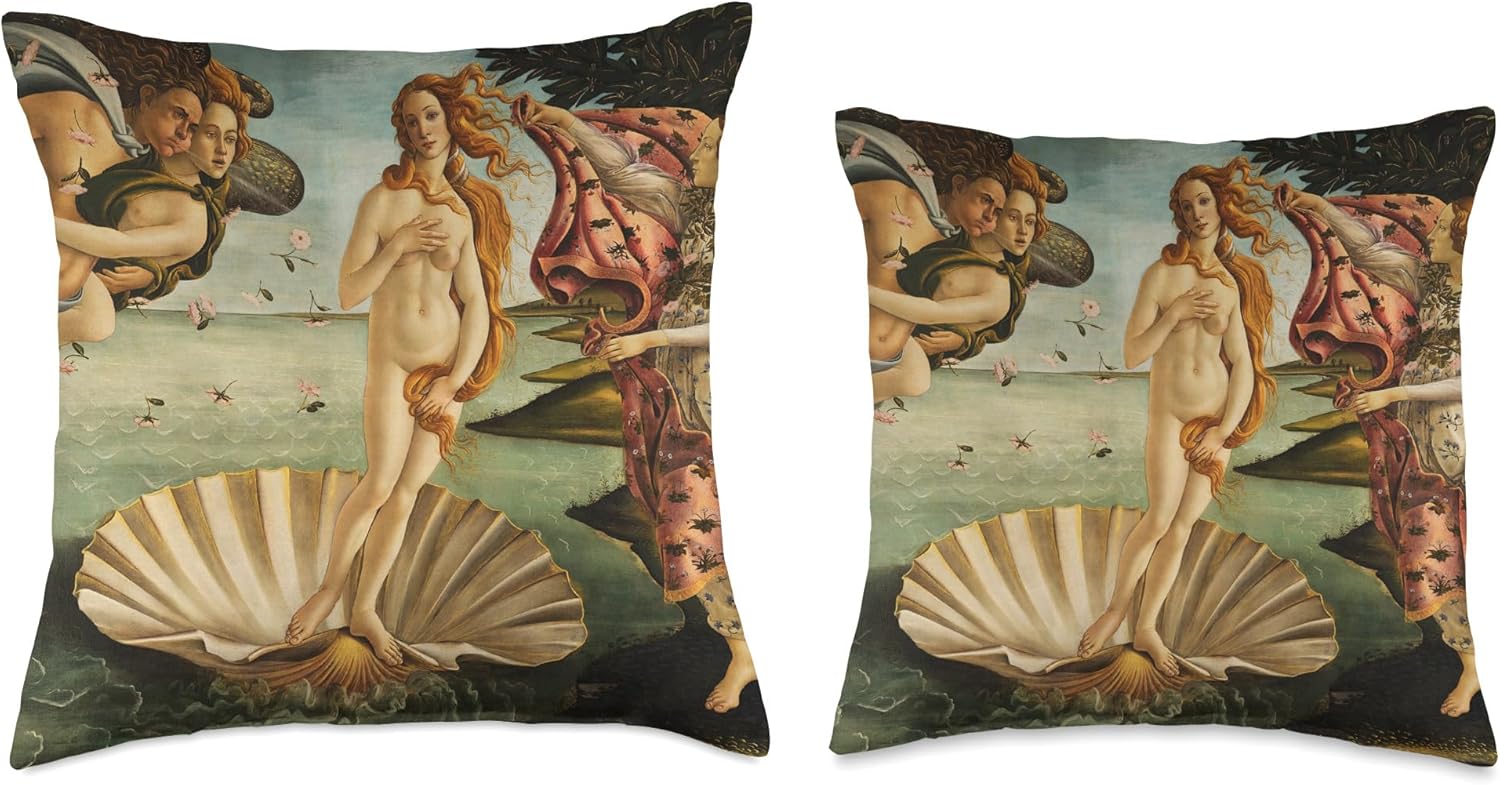 The Birth of Venus Painting by Sandro Botticelli Throw Pillow
