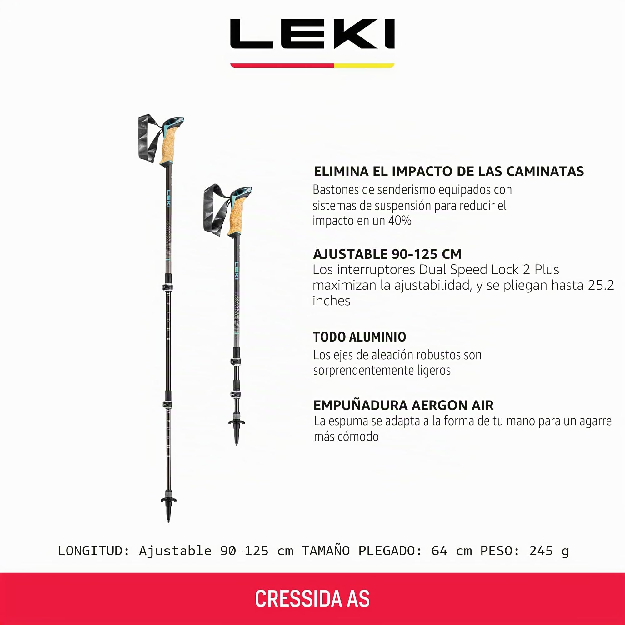 Leki Cressida AS - Bastones (90-125 cm), Color marrón