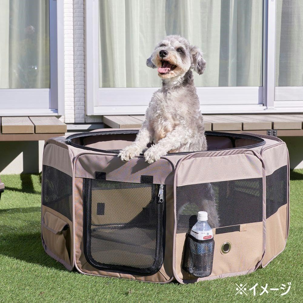 Amazon | カインズ(CAINZ) 折りたたみメッシュサークル ベージュ M