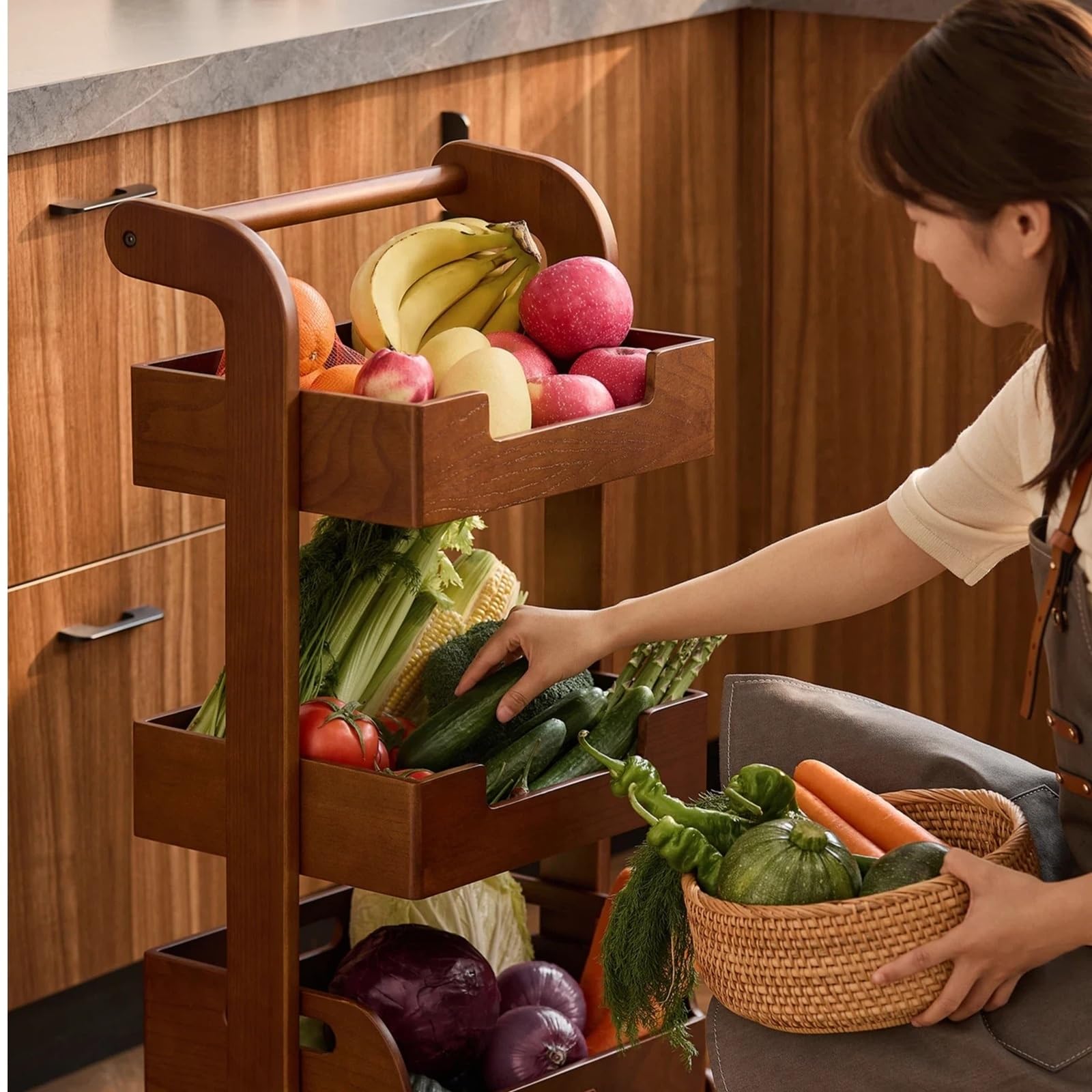 carrello da cucina Carrello porta snack con rotelle, ripiano organizer mobile for giocattoli e sala da pranzo carrello portaoggetti