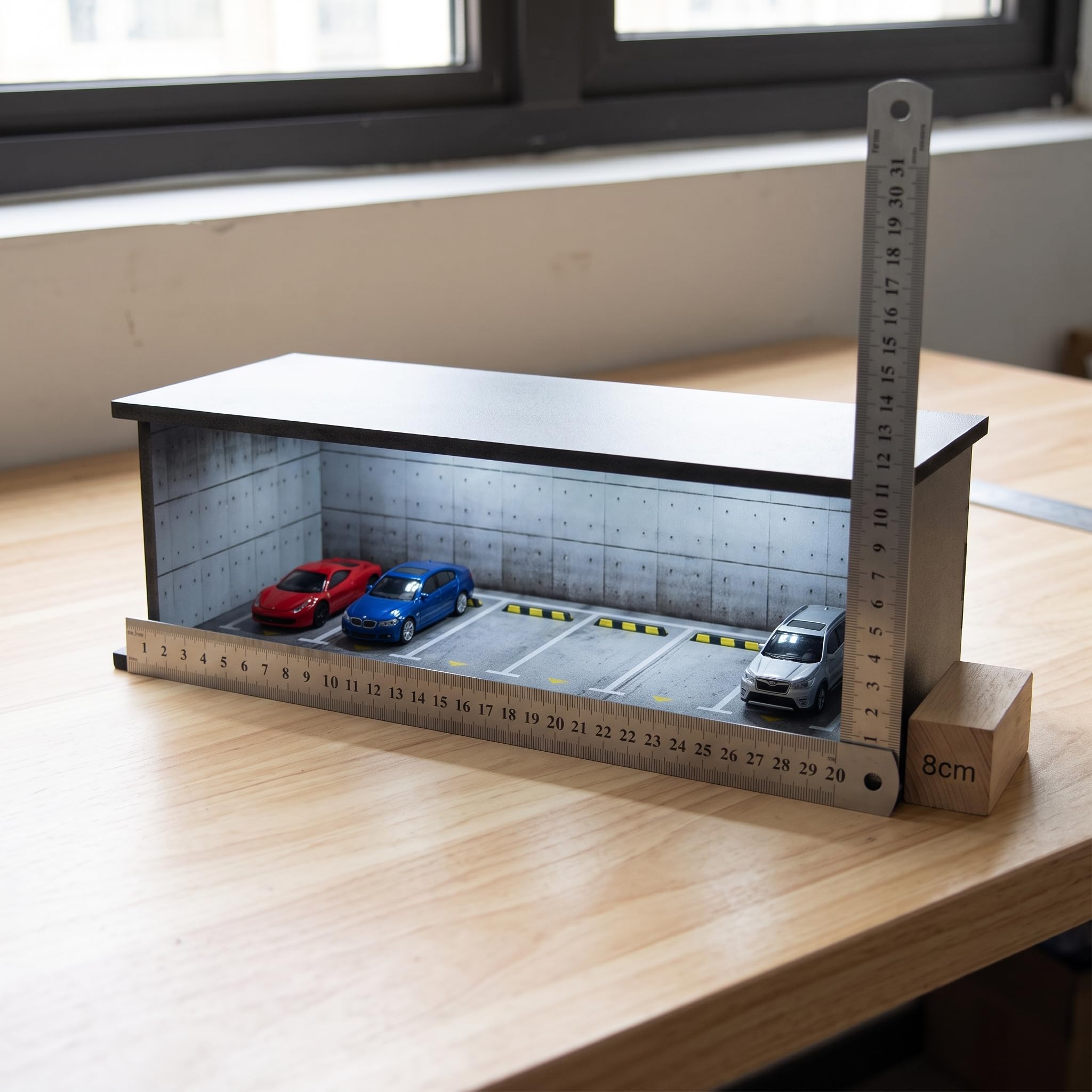 Miniatura Parcheggio Garage Display Diorama Scena Con Costruito In Illuminazione A LED Per Modelli Di Auto Diecast In 1 64 Scala PVC Materiali Adatto per, Parcheggio Sotterraneo Garage Scena