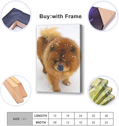 Miniatura 5 de Póster de animales Snow Chow Chow Dog lienzo póster para decoración de dormitorio, paisaje deportivo, oficina, habitación, regalo, póster de lienzo