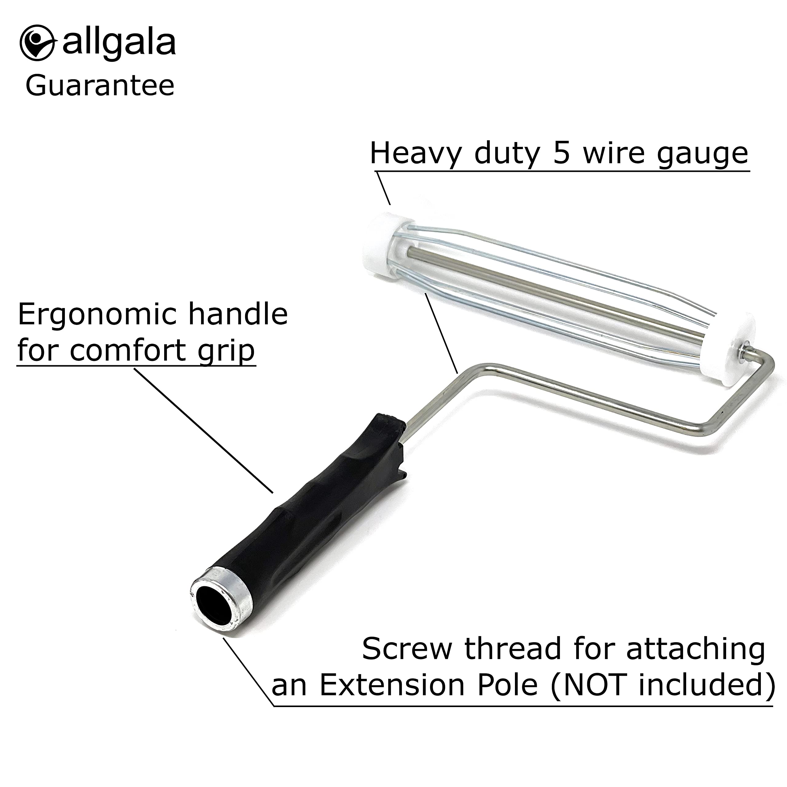 Allgala 18-Inch Paint Roller Covers – 24-Pack Bulk, 1/2" Nap Shedless Lint-Free Sleeves With Pre-Inserted End Caps