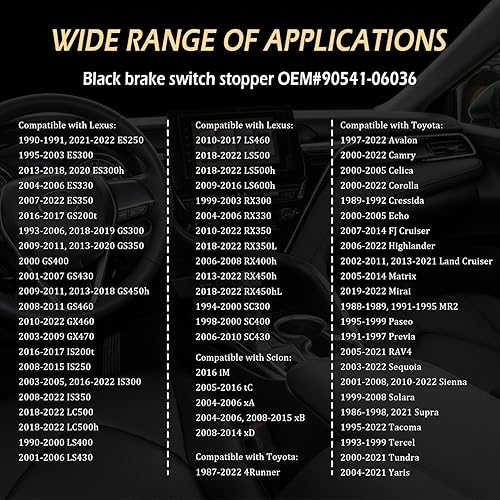Miniatura 7 de 8 almohadillas de freno de freno de automóvil, tapón de interruptor de freno de goma para reparar la luz de freno automotriz, tapón de almohadilla