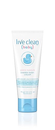 Live Clean Crema suave para la dermatitis del pañal con humedad para bebés, 2.6 onzas