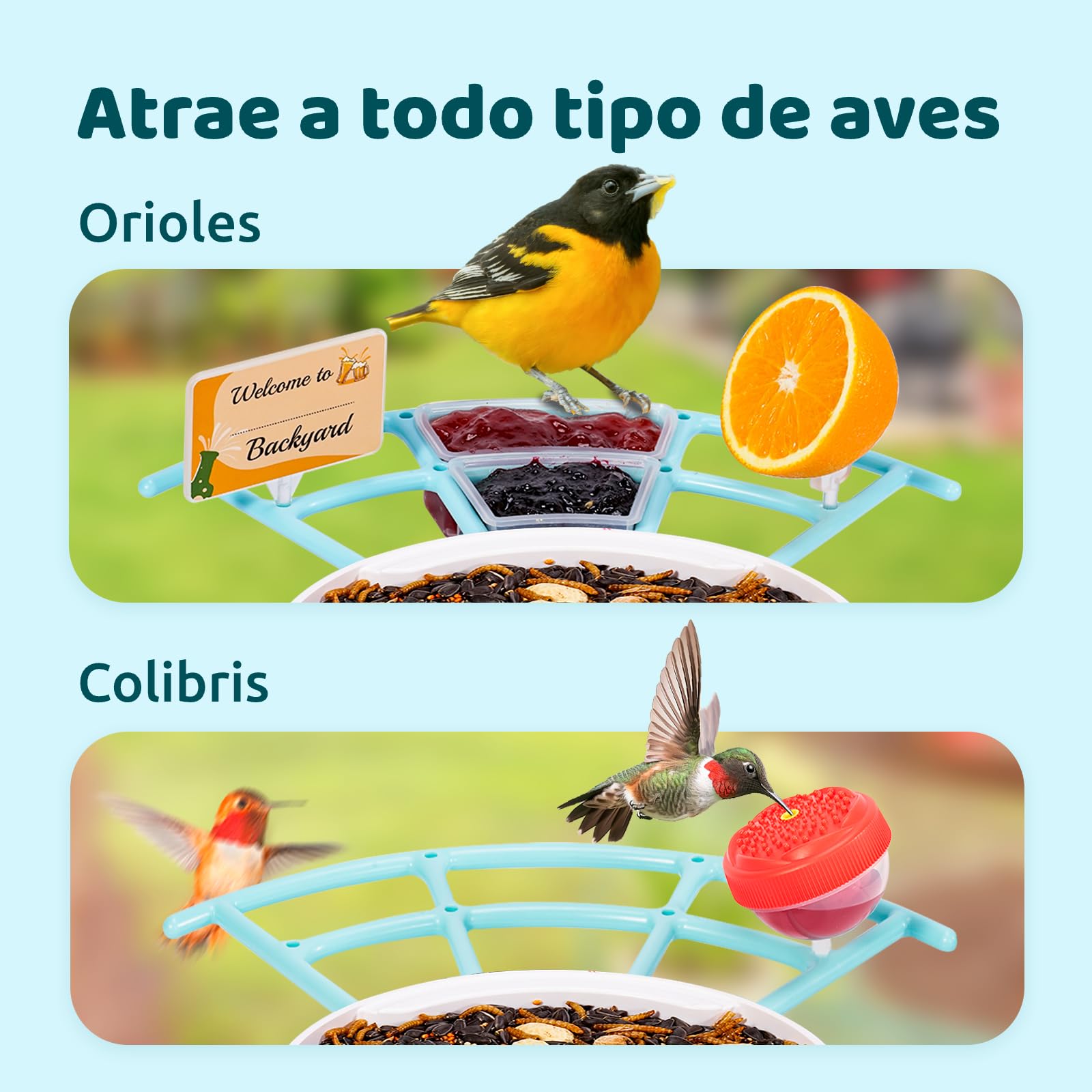 NETVUE Birdfy Pro Lite Vogelhaus mit Kamera, Vogelfutterstation mit Kamera & DIY Multifunktionsständer, Futterstationen für Wildvögel, Vogelfutterspender mit Meisenknödelhalter, Wasser/Gelee Feeder
