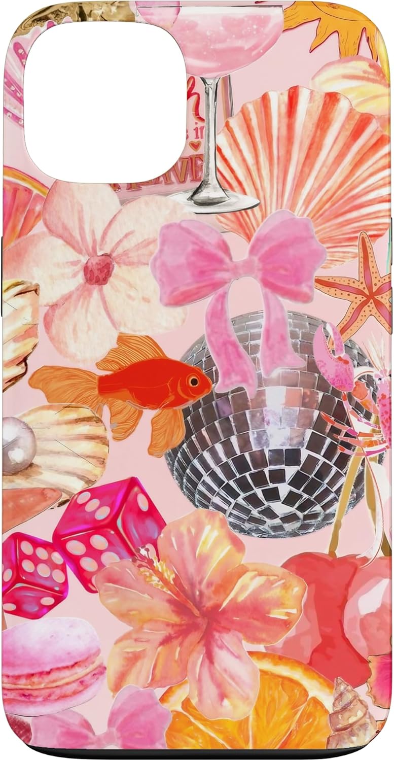 iPhone 12/12 Pro Vintage Collage Art Pink Summer Scrapbook Floral Aesthetic Case