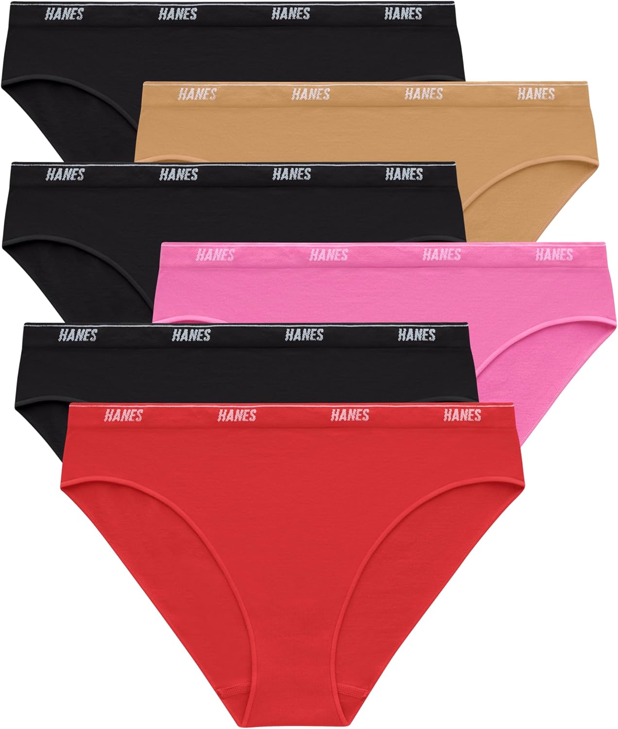 Hanes womens Moves Underwear, 360° Flex Stretch Panties, Smooth & Seamless Hipsters Bikinis Or Thongs, 6-pack