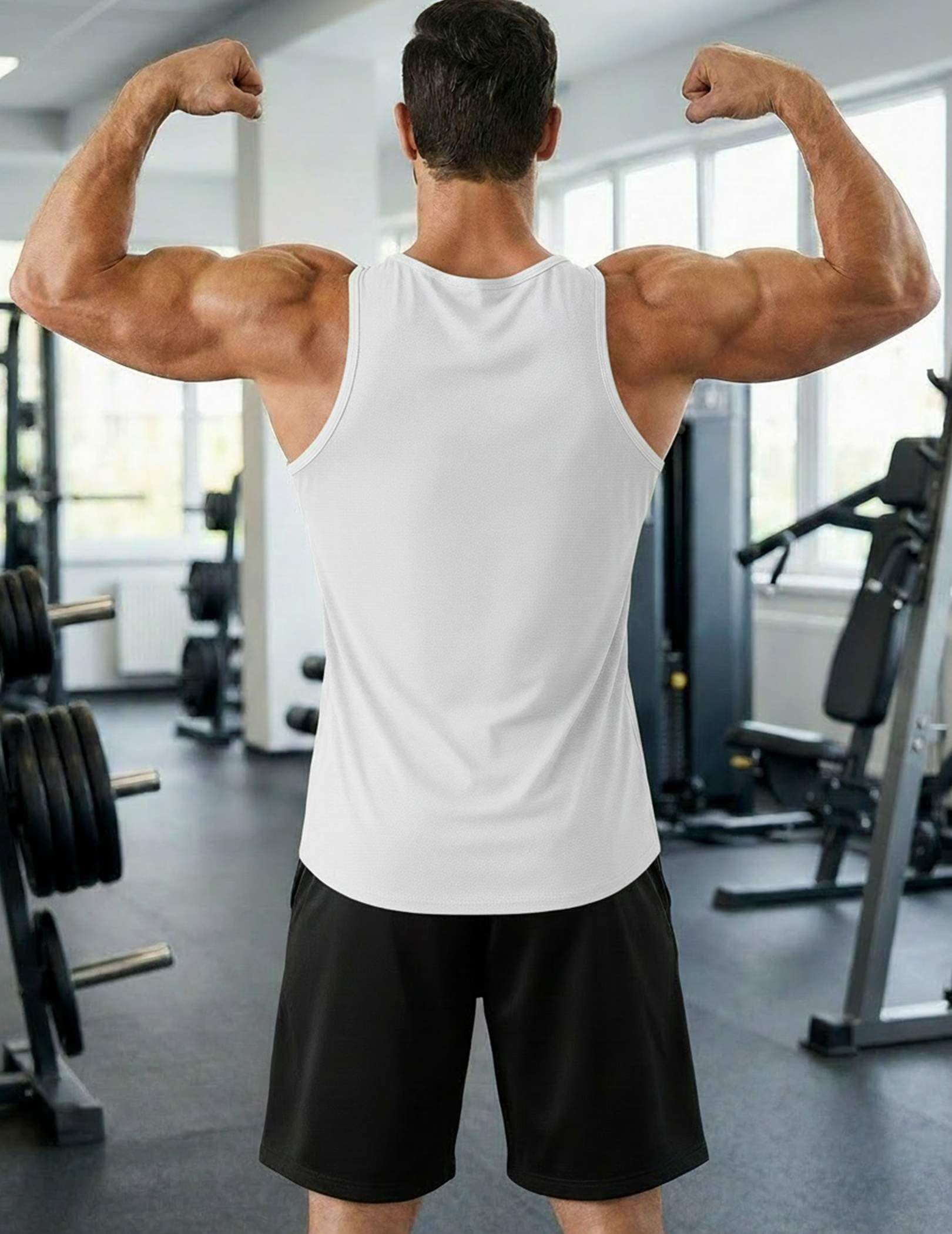 PINSPARK Camiseta Sin Mangas para Hombre Deportiva Transpirable Protección Solar UV UPF 50+ Secado Rápido para Gimnasio Running Uso Casual Y Alto Rendimiento Verano