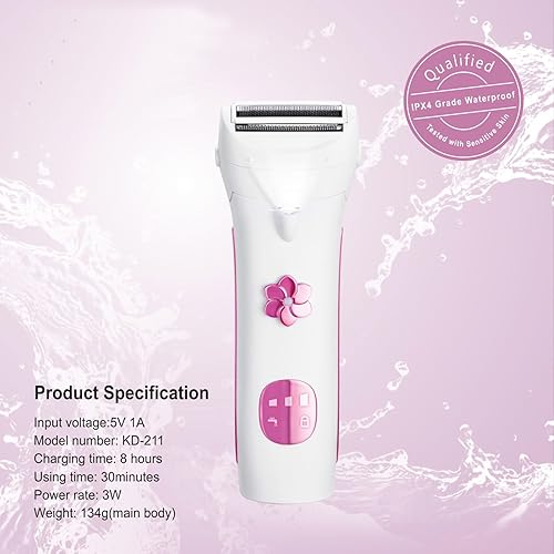 Miniatura 2 de KEDA Afeitadora eléctrica para mujer, la mejor maquinilla de afeitar eléctrica para mujer, piernas de bikini, axilas, pelos públicos, recortadora