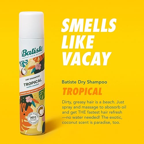 Miniatura 5 de Batiste Champú seco tropical, champú sin agua, 3.81 onzas, paquete de 3