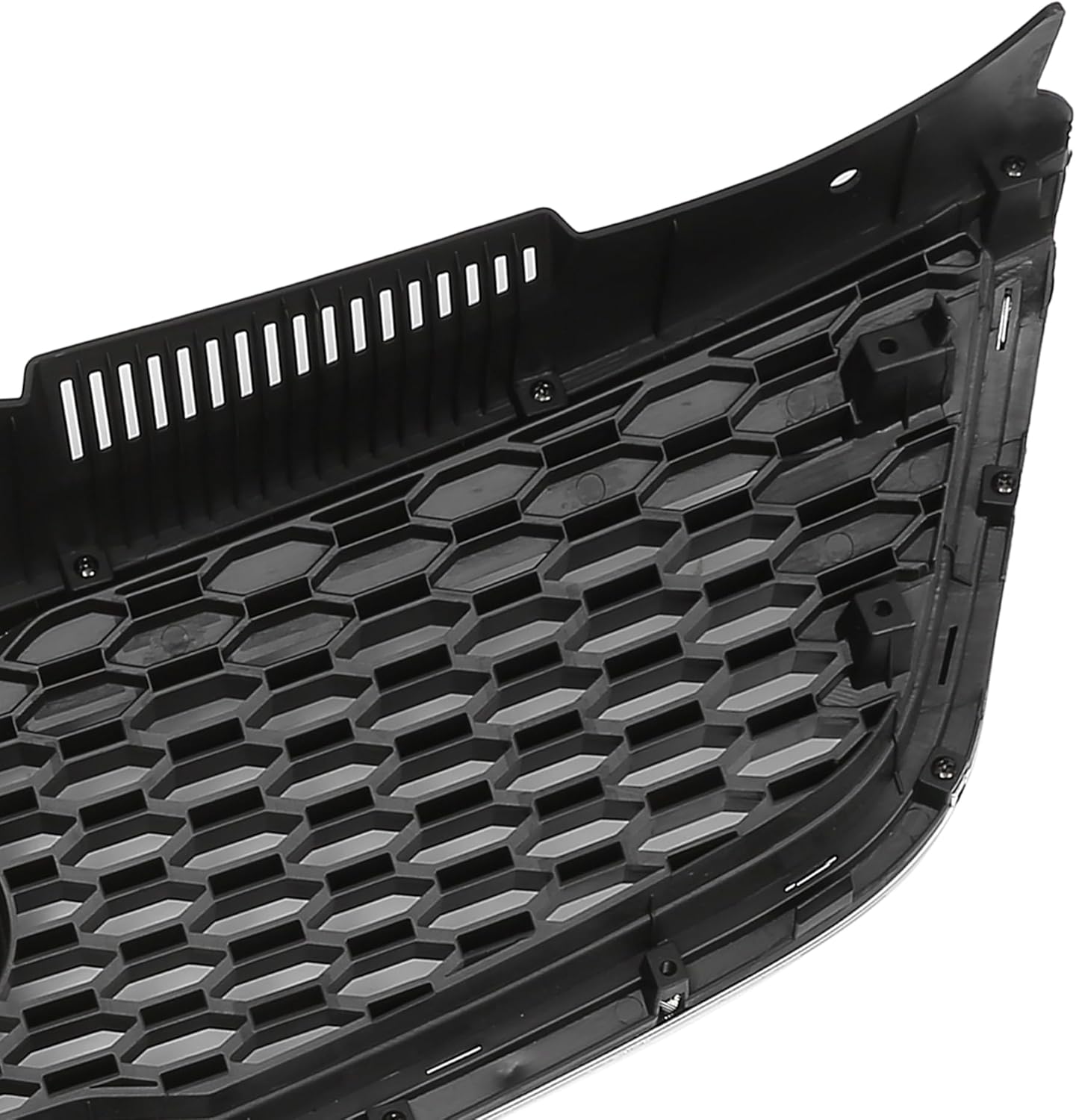 X AUTOHAUX Front Upper Hood Bumper Grille Grill for Kia Forte 2010-2013 Front Upper Bumper Kidney Grille Grill Black Chrome Silver Tone