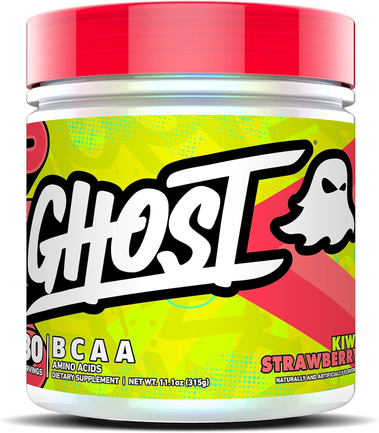 GHOST BCAA Suplemento de aminoácidos en polvo, kiwi y fresa, 30