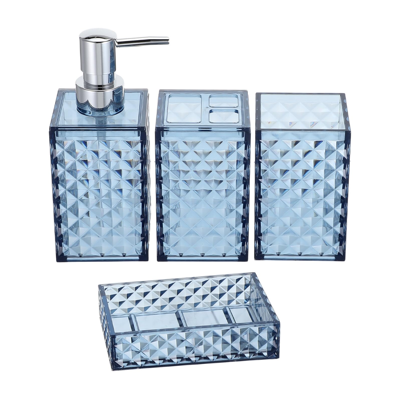 Gatuida Set Accessori da Bagno in Ps con Portasapone e Portaspazzolino, Tazza per Collutorio e Organizer, Stile Bohémien, Moderno e Classico per Decorazione Bagno