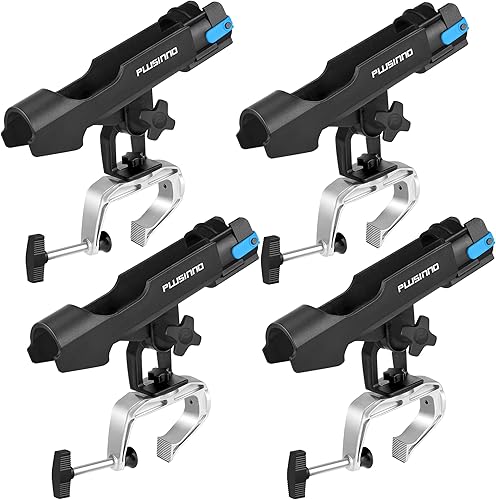 Miniatura 11 de PLUSINNO Soporte para Cañas de Pesca para Barco Abrazadera de Apertura Grande Ajustable 360 Grados Soportes para Cañas de Pescar Soporte Plegable