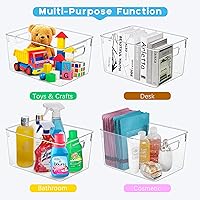 Vista 4 de Paquete de 6 organizadores de cocina y almacenamiento de plástico transparente, organizadores de nevera y despensa, alimentos, gabinetes, cocina