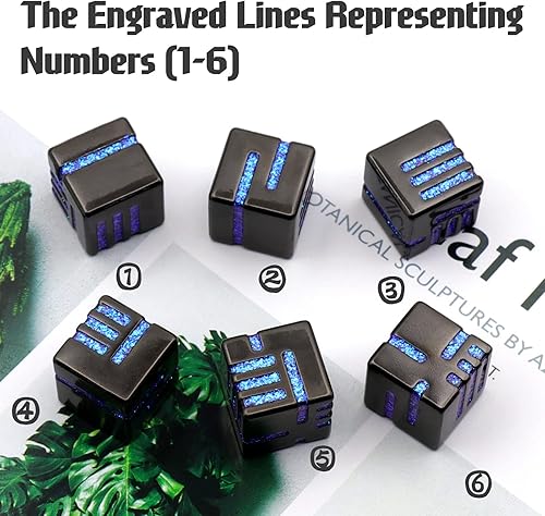 Miniatura 3 de HNCCESG - Juego de dados de metal D6, dados de 6 caras, 6 piezas de dados de metal sólido para juegos de rol DND Calabozos y Dragones, juego de rol