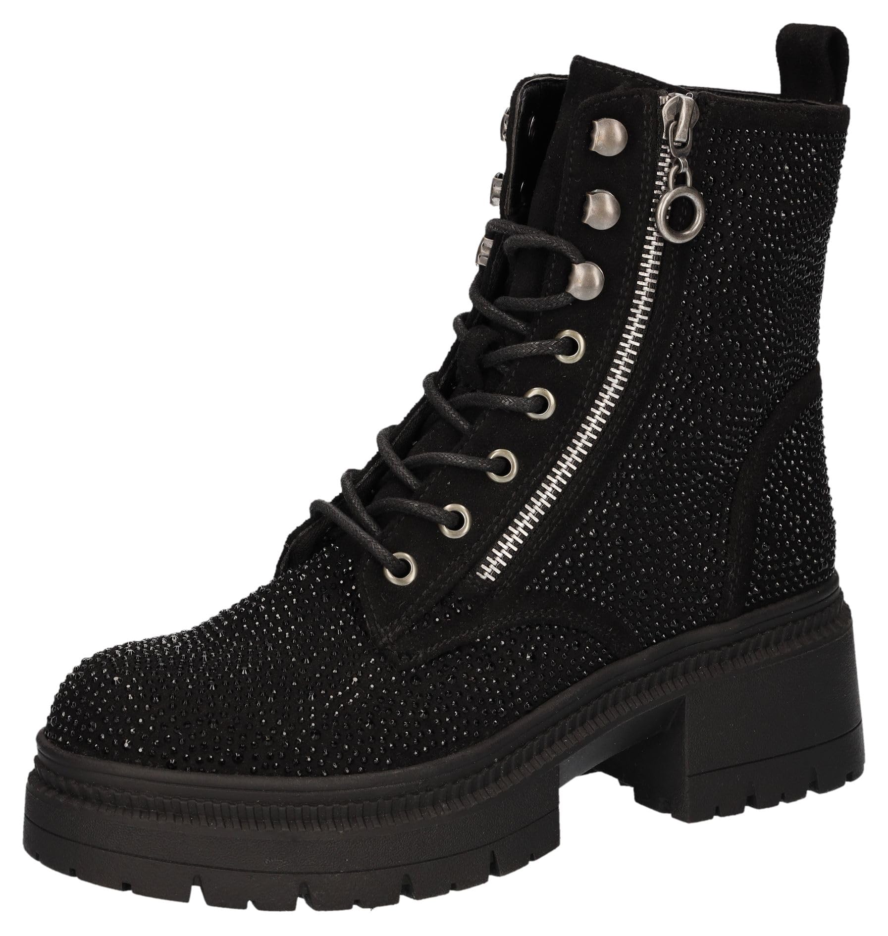 2Go Fashion Damen Schnürstiefel 8052-501 – Klassische Leder-Stiefel Mit Reißverschluss & Ziernähten | Elegante Mode-Stiefel Für Herbst & Winter