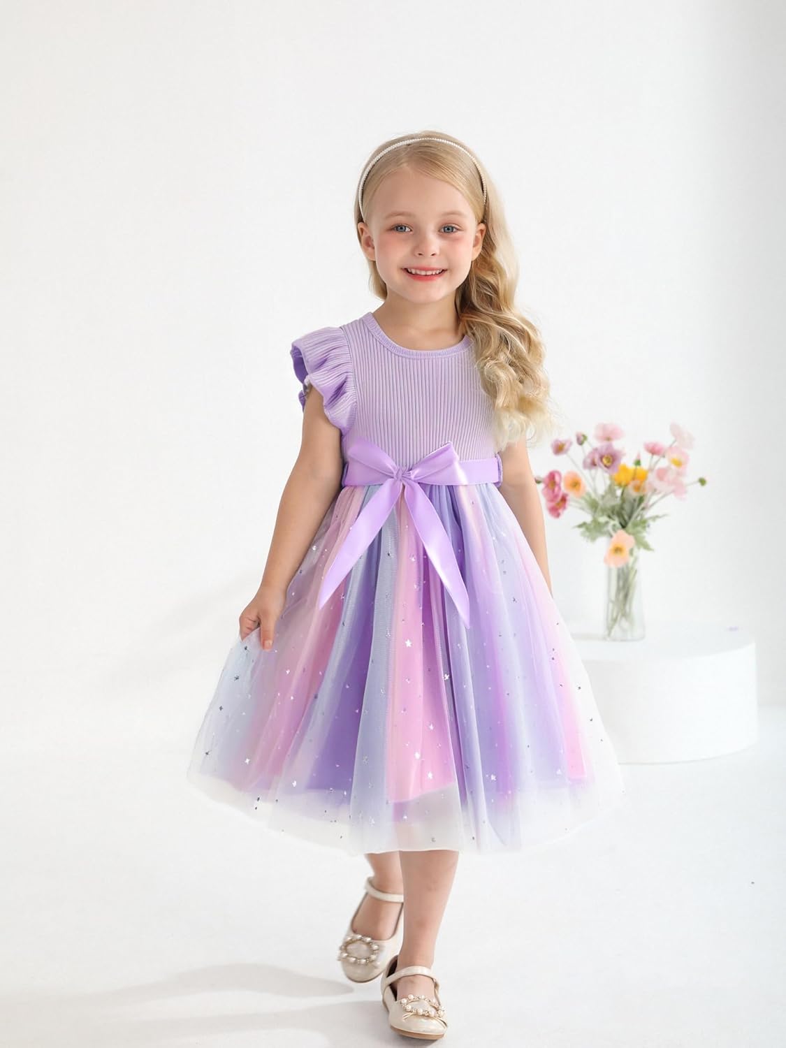 Sinhoon Toddler Girl Tulle Dress Summer Ruffle Sleeveless Baby Girl Fashion Casual Dresses 1-6Y - Image 4