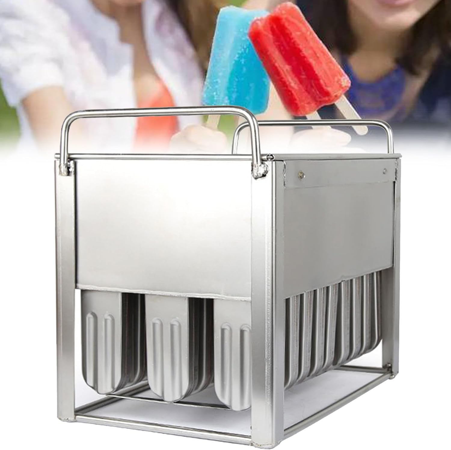 304 Stainless Steel Popsicle Mold,Commercial Popsicle Maker Ice Pop Mould,with Wooden Sticks and Cleaning Brushes,30 Grooves Molds (C)