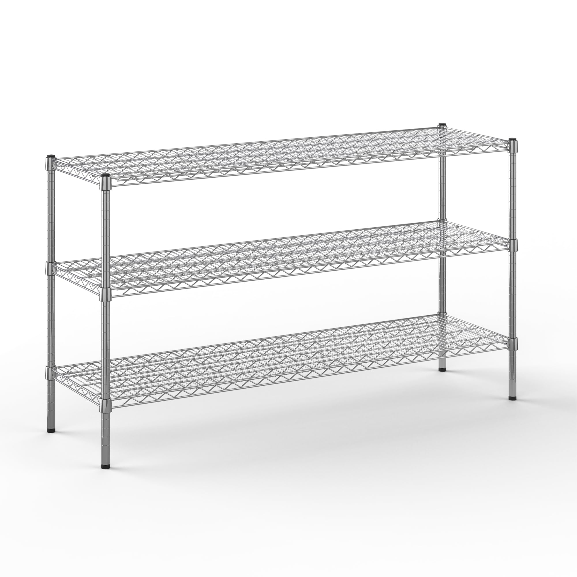 18" Deep x 60" Wide x 34" Height Wire Shelving Kit | 3-Tier | NSF Commercial Storage Rack Unit
