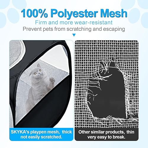 Miniatura 4 de Corralito de animales pequeños, corralitos SKYKA para mascotas, corralito de conejo para gatos con cubierta superior de conejillo de indias,
