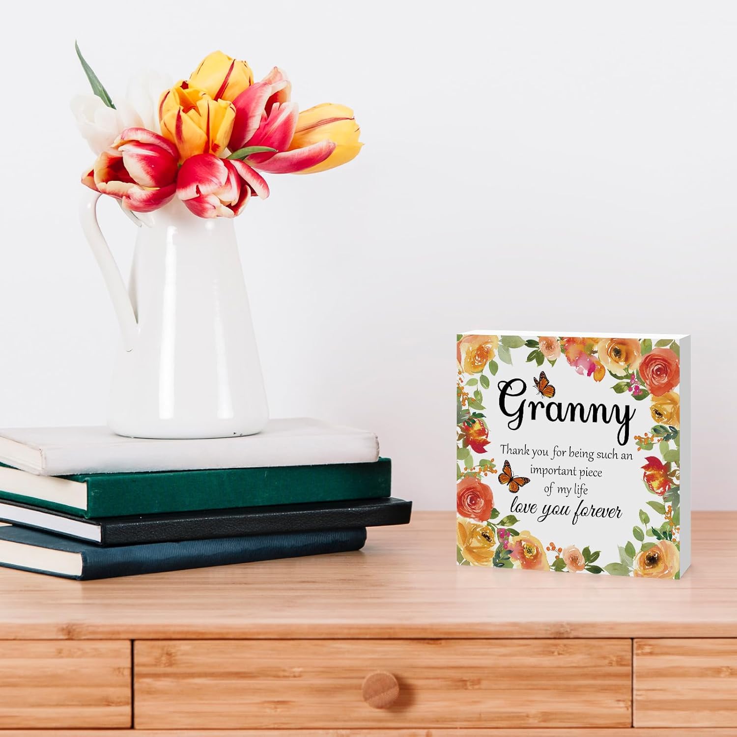 Gifts for Granny Birthday Gifts for Granny from Grandkids Engraved Wooden Block Sign Desk Table Decor Sign for Granny Thanksgiving Christmas Mothers Day Gifts for Granny Grandma - Image 4