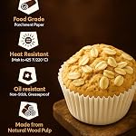 600pcs Linges de cupcake blanches – Nourriture de qualité, non-brillante, sans graisse, papier parchemin – Four, micro-ondes & Réfrigérateur pour muffins, biscuits, fêtes (blanchâtre)